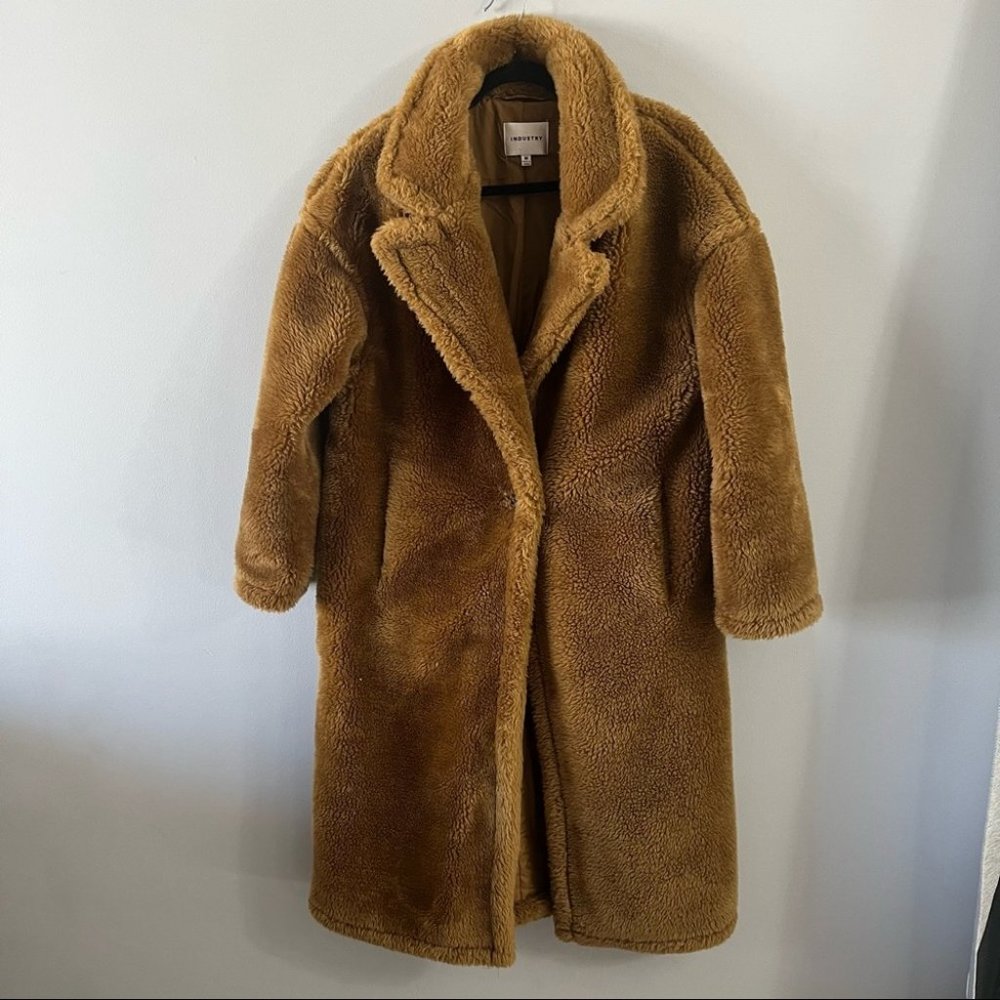 Industry Republic Clothing Faux Fur Long Coat M